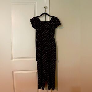 Floral Black Jumpsuit for girls